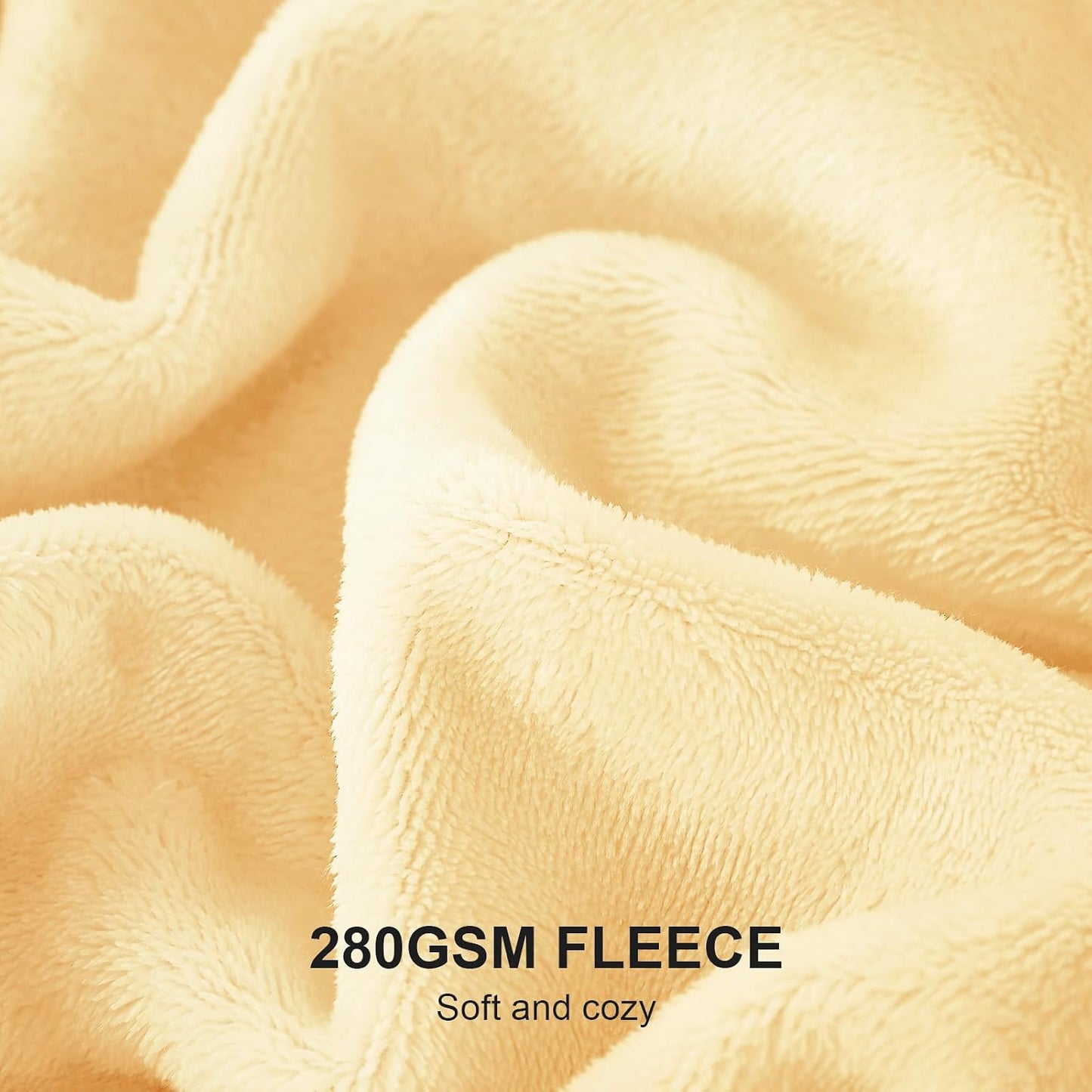 Throw Bright Yellow Fleece Blanket, Soft Flannel Bed Blanket | Fuzzy Cozy Blanket 50x60 Inches, Multi-use for Bed, Sofa, Couch, Travel, Camping, All Season Warm Lightweight Cover
