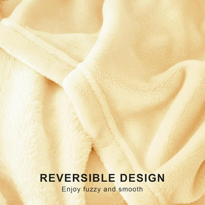 Throw Bright Yellow Fleece Blanket, Soft Flannel Bed Blanket | Fuzzy Cozy Blanket 50x60 Inches, Multi-use for Bed, Sofa, Couch, Travel, Camping, All Season Warm Lightweight Cover