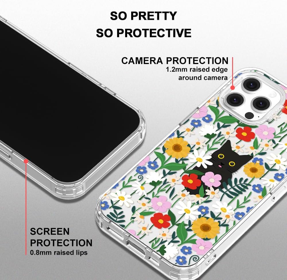 Case for iPhone 13 Pro Max, [Buffertech 6.6ft Military-Grade Drop Protection] [Anti Peel Off Tech] Clear TPU Bumper Phone Case Cover Design - Lemon