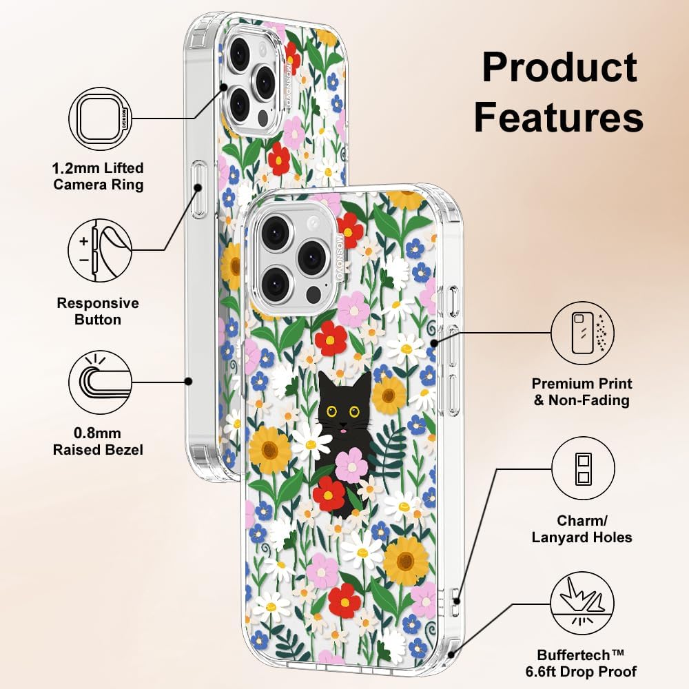 Case for iPhone 13 Pro Max, [Buffertech 6.6ft Military-Grade Drop Protection] [Anti Peel Off Tech] Clear TPU Bumper Phone Case Cover Design - Lemon