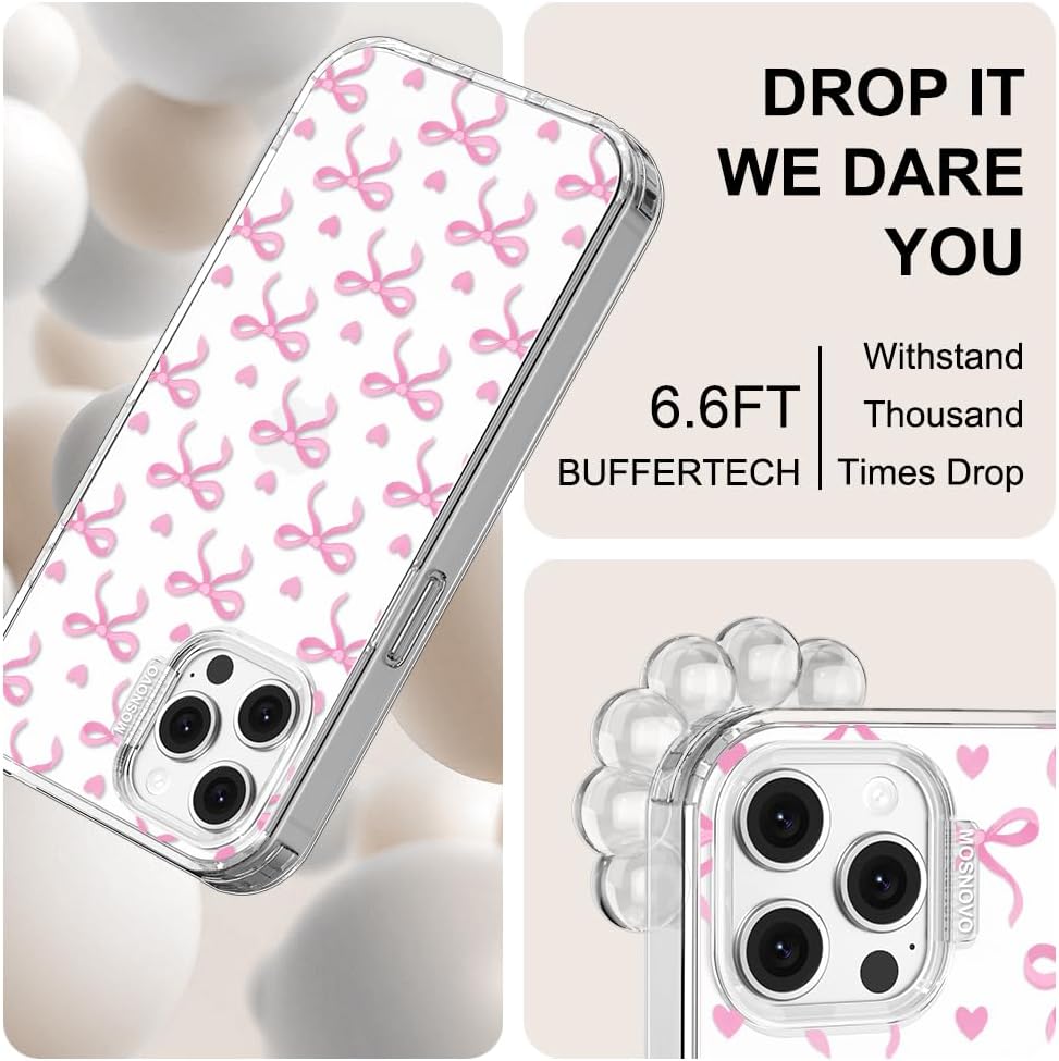 Case for iPhone 13 Pro Max, [Buffertech 6.6ft Military-Grade Drop Protection] [Anti Peel Off Tech] Clear TPU Bumper Phone Case Cover Design - Lemon