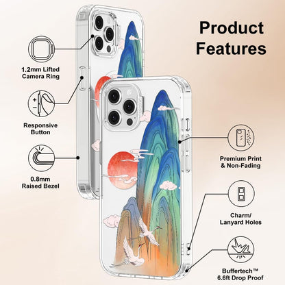Case for iPhone 13 Pro Max, [Buffertech 6.6ft Military-Grade Drop Protection] [Anti Peel Off Tech] Clear TPU Bumper Phone Case Cover Design - Lemon
