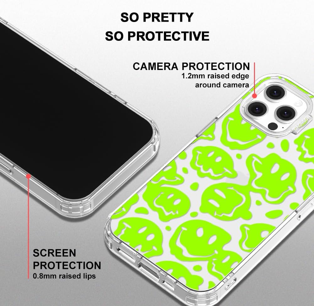 Case for iPhone 13 Pro Max, [Buffertech 6.6ft Military-Grade Drop Protection] [Anti Peel Off Tech] Clear TPU Bumper Phone Case Cover Design - Lemon