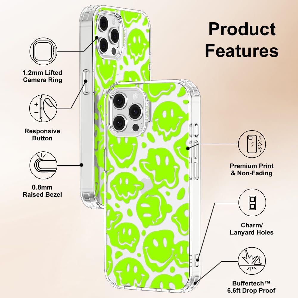 Case for iPhone 13 Pro Max, [Buffertech 6.6ft Military-Grade Drop Protection] [Anti Peel Off Tech] Clear TPU Bumper Phone Case Cover Design - Lemon