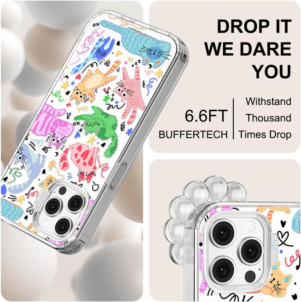 Case for iPhone 13 Pro Max, [Buffertech 6.6ft Military-Grade Drop Protection] [Anti Peel Off Tech] Clear TPU Bumper Phone Case Cover Design - Lemon