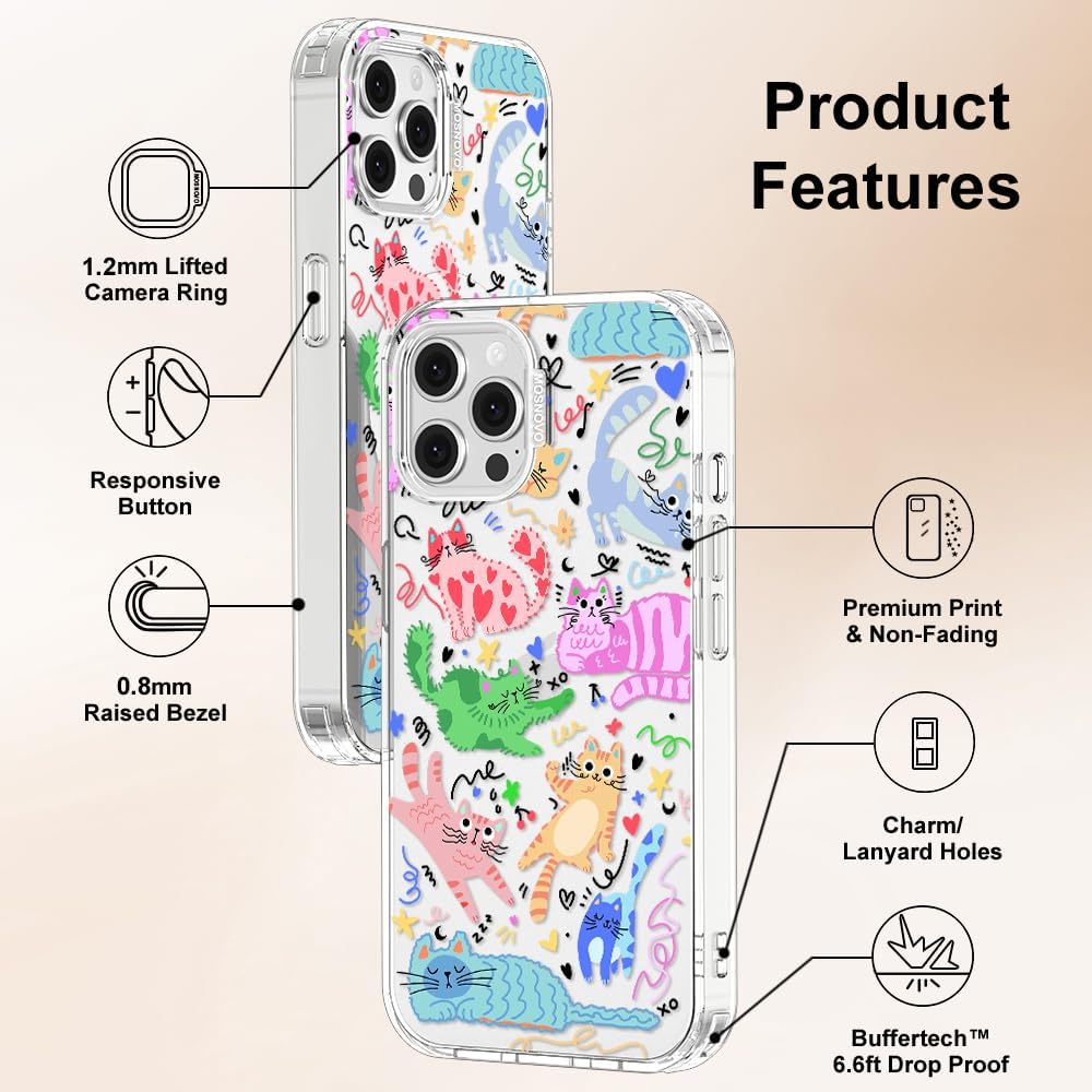 Case for iPhone 13 Pro Max, [Buffertech 6.6ft Military-Grade Drop Protection] [Anti Peel Off Tech] Clear TPU Bumper Phone Case Cover Design - Lemon