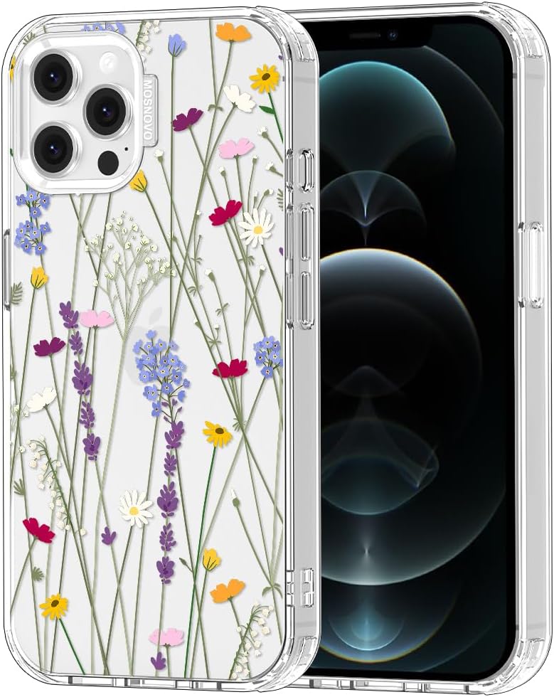 Case for iPhone 13 Pro Max, [Buffertech 6.6ft Military-Grade Drop Protection] [Anti Peel Off Tech] Clear TPU Bumper Phone Case Cover Design - Lemon