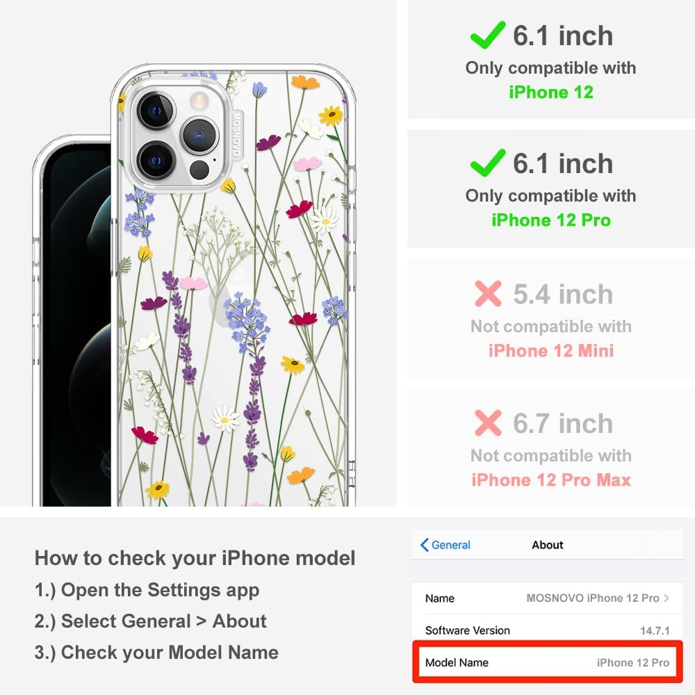 Case for iPhone 13 Pro Max, [Buffertech 6.6ft Military-Grade Drop Protection] [Anti Peel Off Tech] Clear TPU Bumper Phone Case Cover Design - Lemon