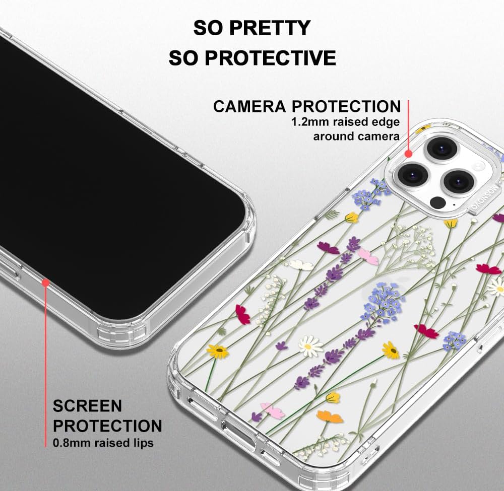 Case for iPhone 13 Pro Max, [Buffertech 6.6ft Military-Grade Drop Protection] [Anti Peel Off Tech] Clear TPU Bumper Phone Case Cover Design - Lemon