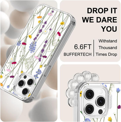 Case for iPhone 13 Pro Max, [Buffertech 6.6ft Military-Grade Drop Protection] [Anti Peel Off Tech] Clear TPU Bumper Phone Case Cover Design - Lemon