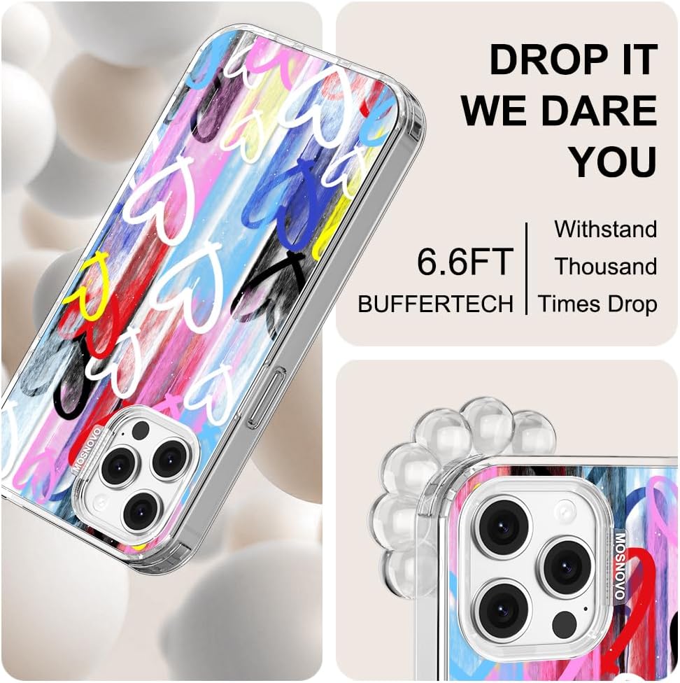 Case for iPhone 13 Pro Max, [Buffertech 6.6ft Military-Grade Drop Protection] [Anti Peel Off Tech] Clear TPU Bumper Phone Case Cover Design - Lemon
