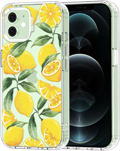 Case for iPhone 13 Pro Max, [Buffertech 6.6ft Military-Grade Drop Protection] [Anti Peel Off Tech] Clear TPU Bumper Phone Case Cover Design - Lemon