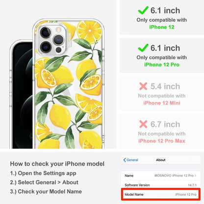 Case for iPhone 13 Pro Max, [Buffertech 6.6ft Military-Grade Drop Protection] [Anti Peel Off Tech] Clear TPU Bumper Phone Case Cover Design - Lemon