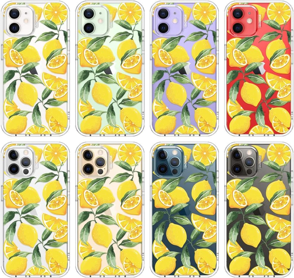 Case for iPhone 13 Pro Max, [Buffertech 6.6ft Military-Grade Drop Protection] [Anti Peel Off Tech] Clear TPU Bumper Phone Case Cover Design - Lemon