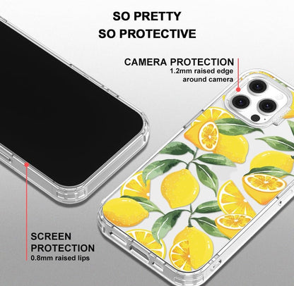Case for iPhone 13 Pro Max, [Buffertech 6.6ft Military-Grade Drop Protection] [Anti Peel Off Tech] Clear TPU Bumper Phone Case Cover Design - Lemon