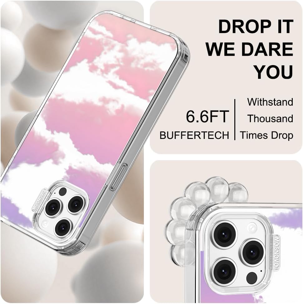 Case for iPhone 13 Pro Max, [Buffertech 6.6ft Military-Grade Drop Protection] [Anti Peel Off Tech] Clear TPU Bumper Phone Case Cover Design - Lemon