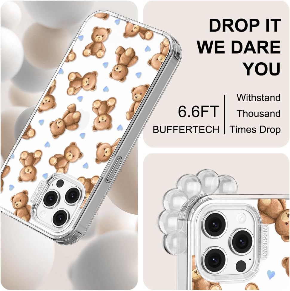 Case for iPhone 13 Pro Max, [Buffertech 6.6ft Military-Grade Drop Protection] [Anti Peel Off Tech] Clear TPU Bumper Phone Case Cover Design - Lemon