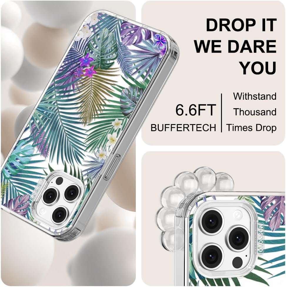Case for iPhone 13 Pro Max, [Buffertech 6.6ft Military-Grade Drop Protection] [Anti Peel Off Tech] Clear TPU Bumper Phone Case Cover Design - Lemon