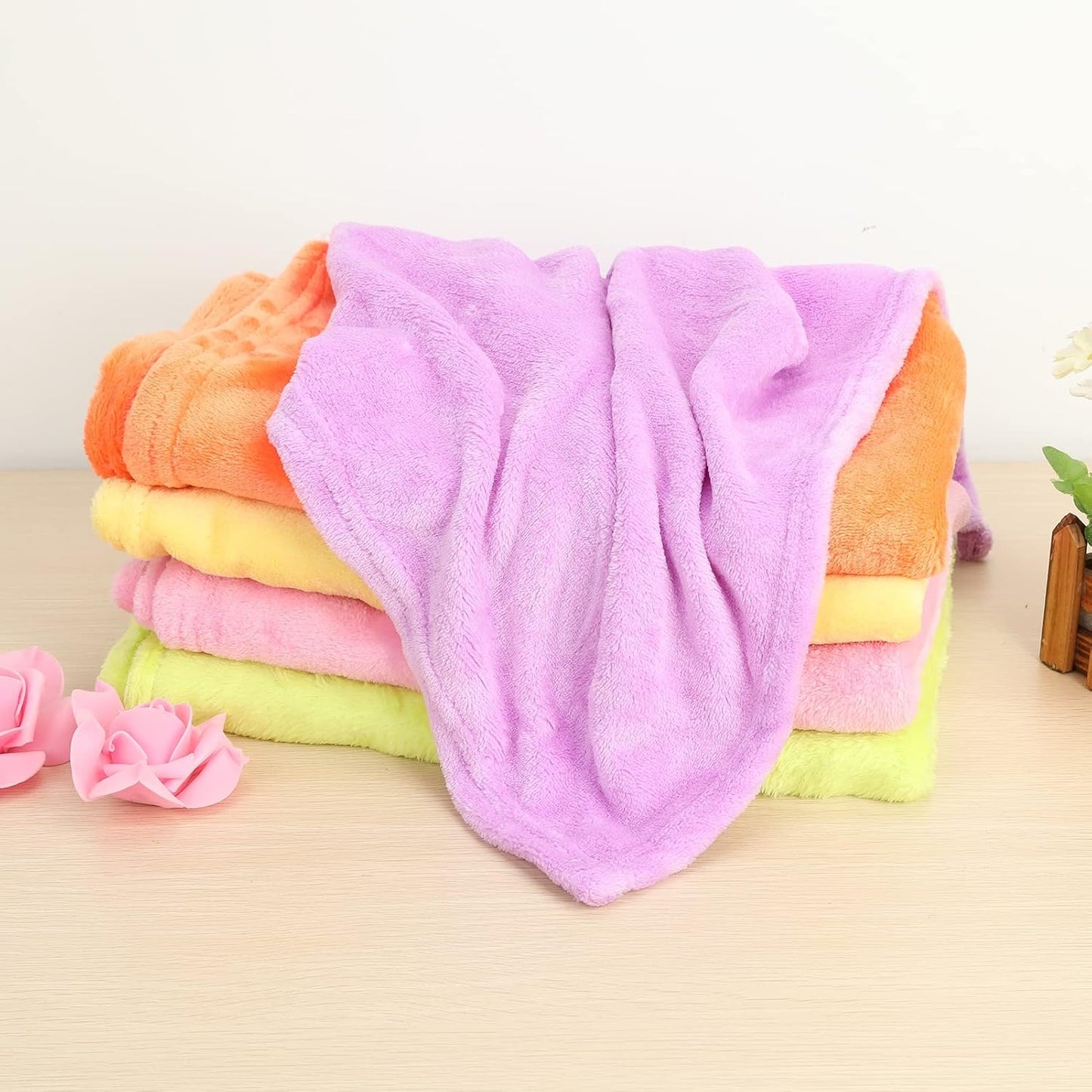 Fleece Throw Blanket for Couch, Lightweight Plush Fuzzy Cozy Soft Blankets and Throws Sofa, Blanket, Cozy, Warm Bedding Bed Yello Yellow 50x70cm