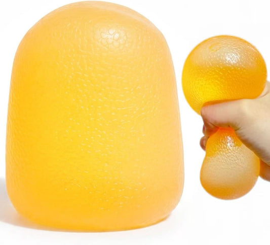 Giant Yellow Squishy Stress Ball Figurines, Soft Sensory Squishy Ball | Jumbo Squishy Stress Relief Balls Collectible Figurines, Clear Yellow Squishy Stress Balls Figurine for Adults Anxiety Relief