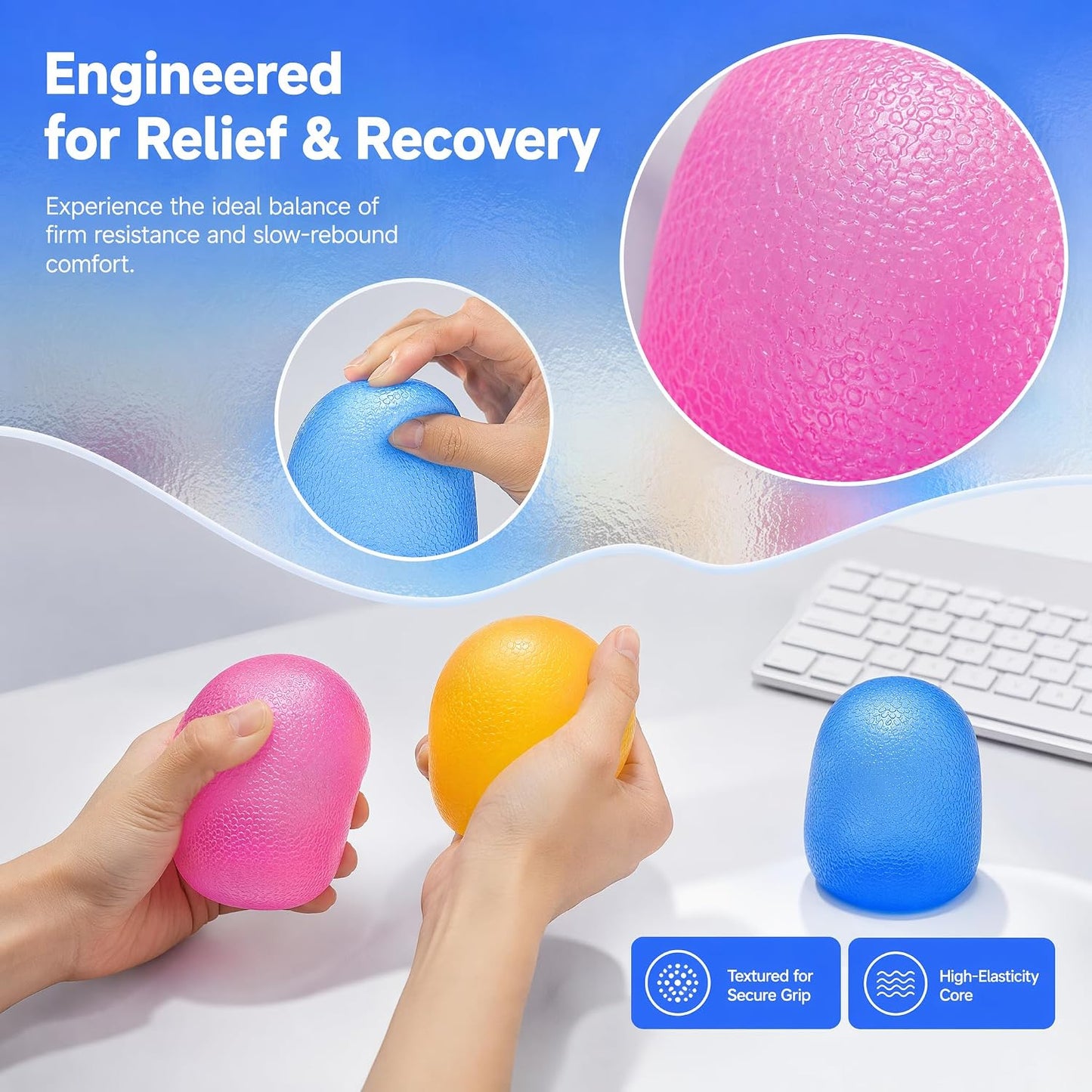 Giant Yellow Squishy Stress Ball Figurines, Soft Sensory Squishy Ball | Jumbo Squishy Stress Relief Balls Collectible Figurines, Clear Yellow Squishy Stress Balls Figurine for Adults Anxiety Relief