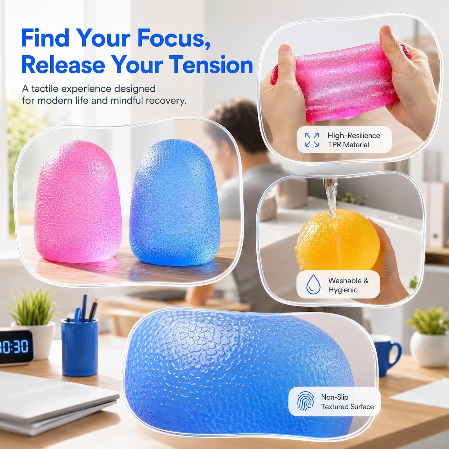 Giant Yellow Squishy Stress Ball Figurines, Soft Sensory Squishy Ball | Jumbo Squishy Stress Relief Balls Collectible Figurines, Clear Yellow Squishy Stress Balls Figurine for Adults Anxiety Relief