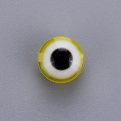 200pcs Evil Eye Beads Yellow Resin lampwork Beads Smooth Surface for DIY Jewelry Bracelets Necklaces Earrings Craft Gift Making(Yellow)