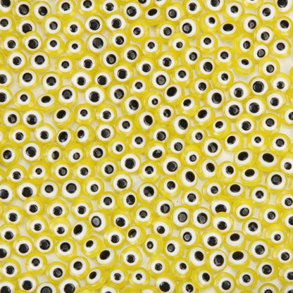 200pcs Evil Eye Beads Yellow Resin lampwork Beads Smooth Surface for DIY Jewelry Bracelets Necklaces Earrings Craft Gift Making(Yellow)