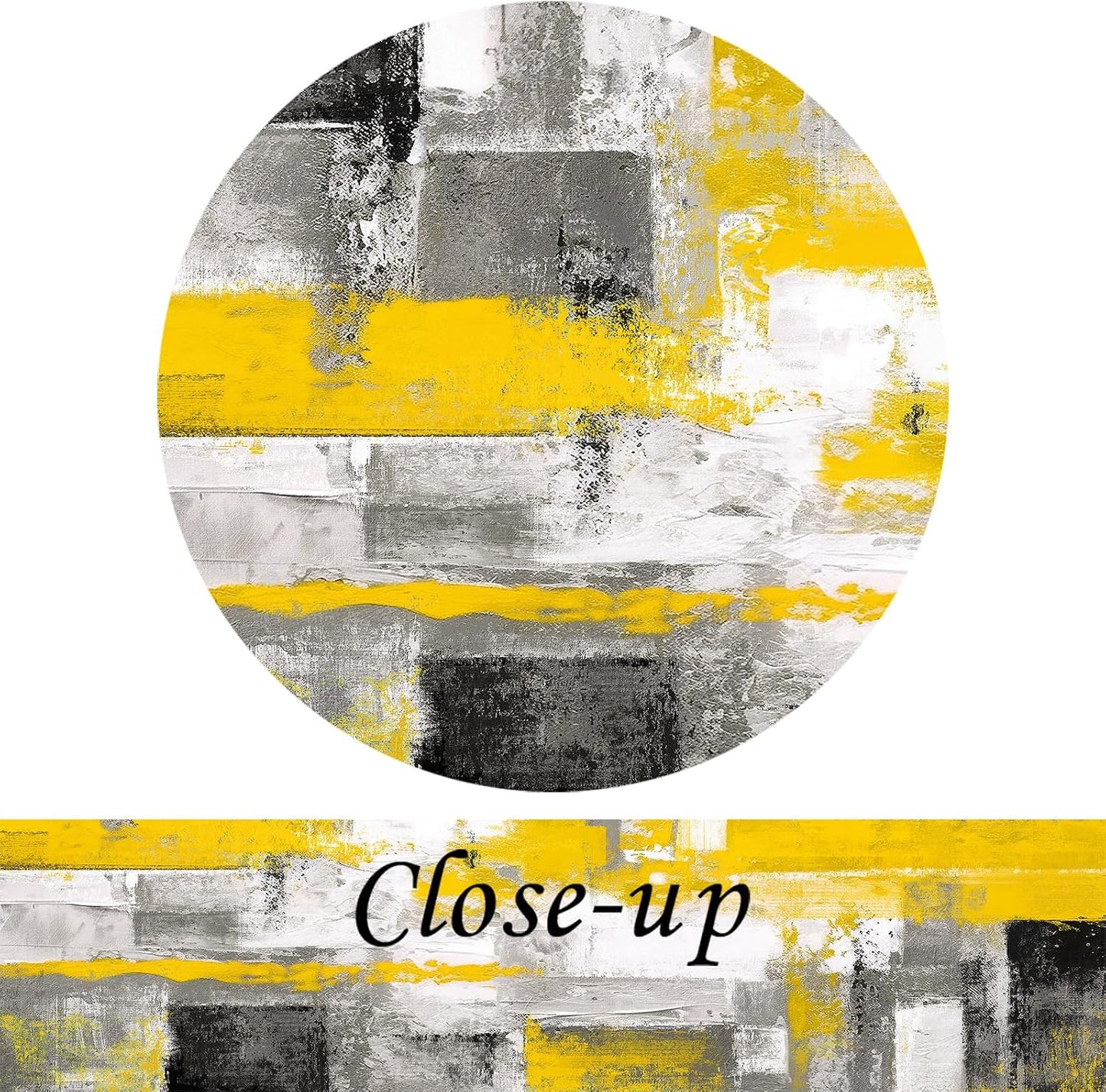 3 Pieces Abstract Canvas Poster Prints Contemporary Creative Yellow Grey Picture Wall Art Framed Artwork Ready to Hang Living Room Bedroom Each Panel 12x16 Inches