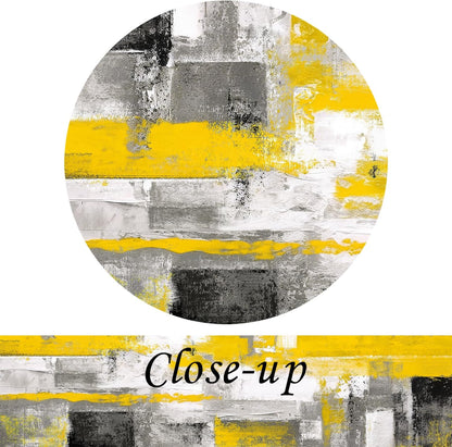 3 Pieces Abstract Canvas Poster Prints Contemporary Creative Yellow Grey Picture Wall Art Framed Artwork Ready to Hang Living Room Bedroom Each Panel 12x16 Inches