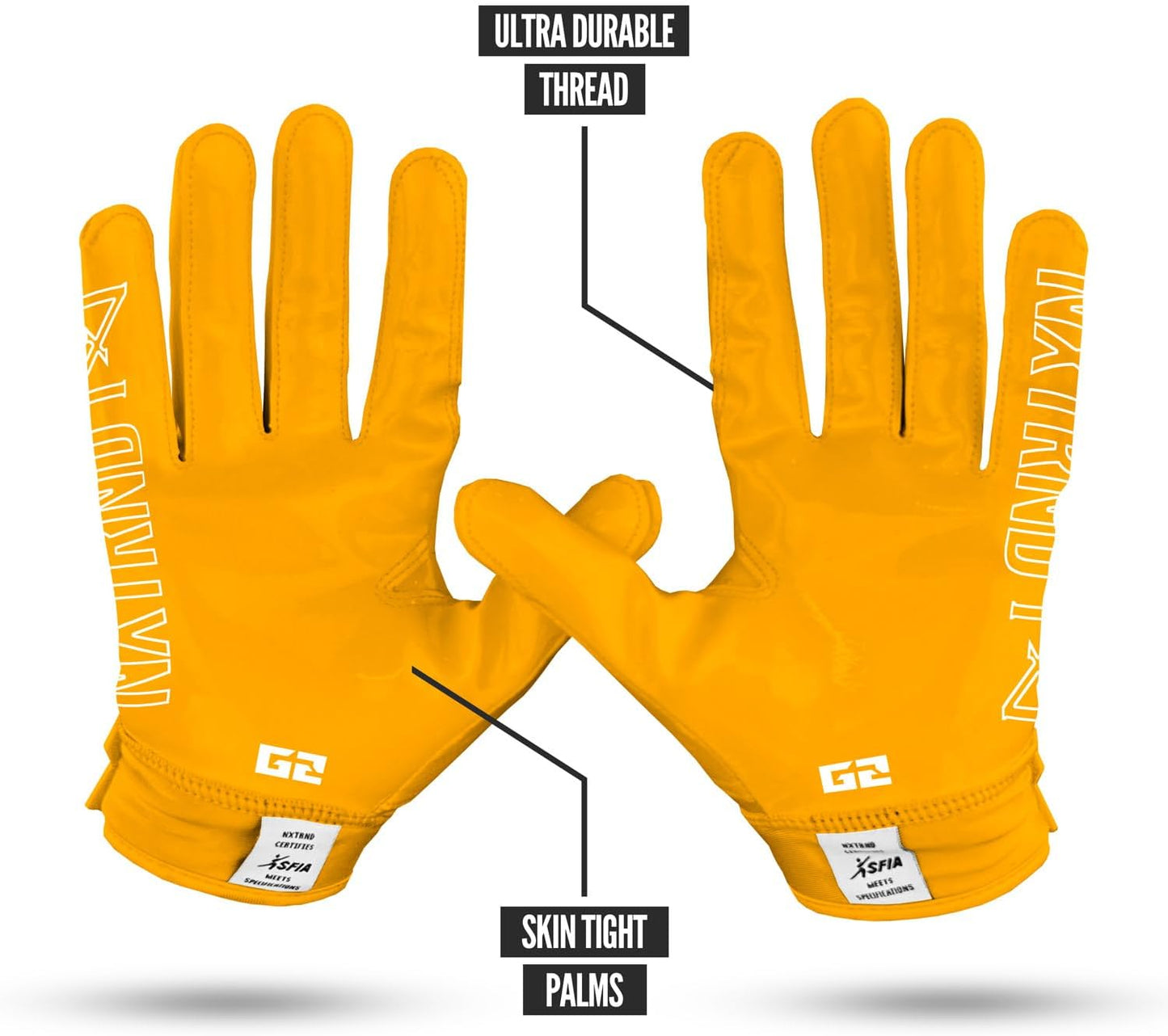G2 Football Gloves, Men's Ultra Sticky Elite Receiver Gloves