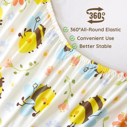 Yellow Bee Twin Sheets Set Kids, Soft Microfiber Bed Sheet Set for Boy Girls, 3 Pieces Breathable Twin Sheets