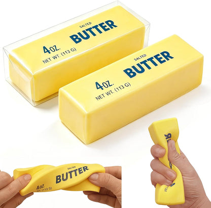 2Pack Slow Rising Butter Squishy Fidget Toys,Stress Balls,Dumpling Squishy,Taba Squishy,Fidget Toys for Adults,Teens, and Those with ADHD,(Yellow)