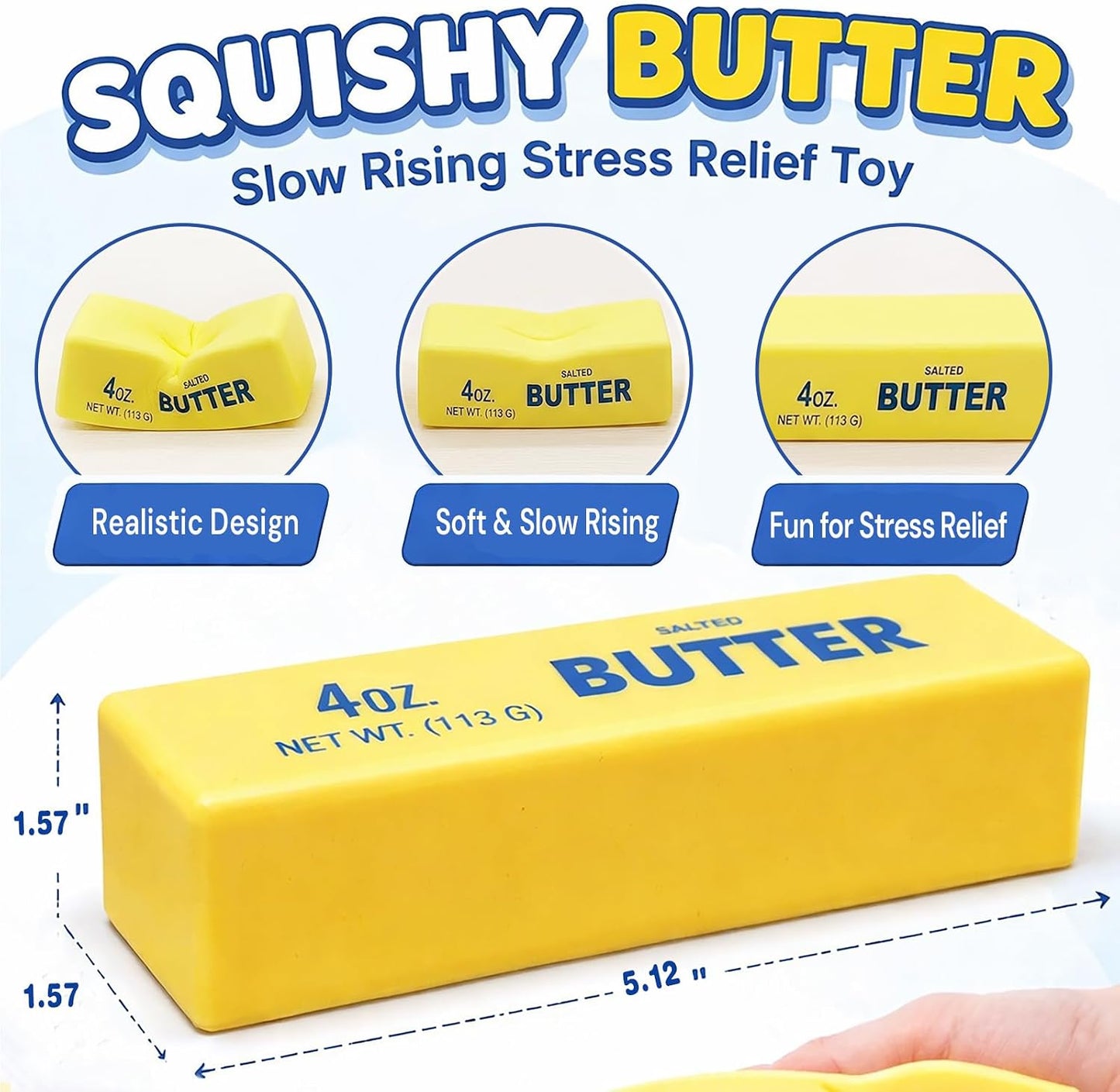2Pack Slow Rising Butter Squishy Fidget Toys,Stress Balls,Dumpling Squishy,Taba Squishy,Fidget Toys for Adults,Teens, and Those with ADHD,(Yellow)