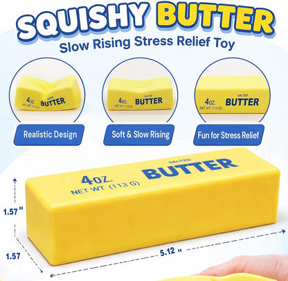2Pack Slow Rising Butter Squishy Fidget Toys,Stress Balls,Dumpling Squishy,Taba Squishy,Fidget Toys for Adults,Teens, and Those with ADHD,(Yellow)