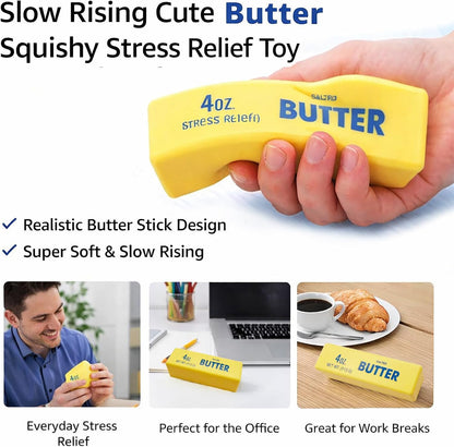 2Pack Slow Rising Butter Squishy Fidget Toys,Stress Balls,Dumpling Squishy,Taba Squishy,Fidget Toys for Adults,Teens, and Those with ADHD,(Yellow)