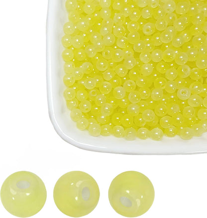 4mm Yellow Glass Seed Beads Bulks 2000pcs for Jewelry Making | 5/32inch Round & Smooth, Bracelets, Necklaces, Earrings, DIY Crafts,Durable Loose Space Beads with Storage Box