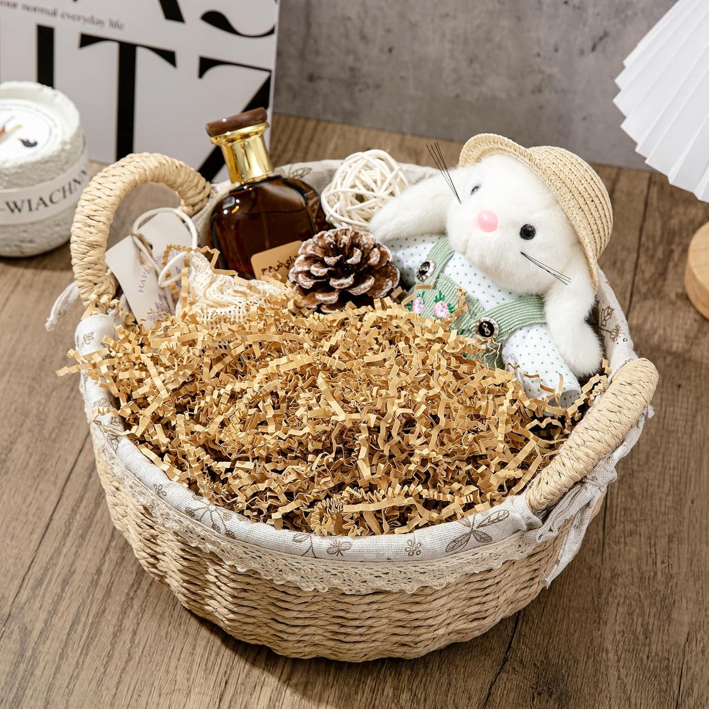 1/2 LB Crinkle Paper Filler 8 oz Brown Shredded Paper for Gift Box | Gift Basket Bag Filler - Grass Cushion Stuffing for Easter, Mother's day, Birthday Gift Wrapping Crinkle Cut Paper Shred