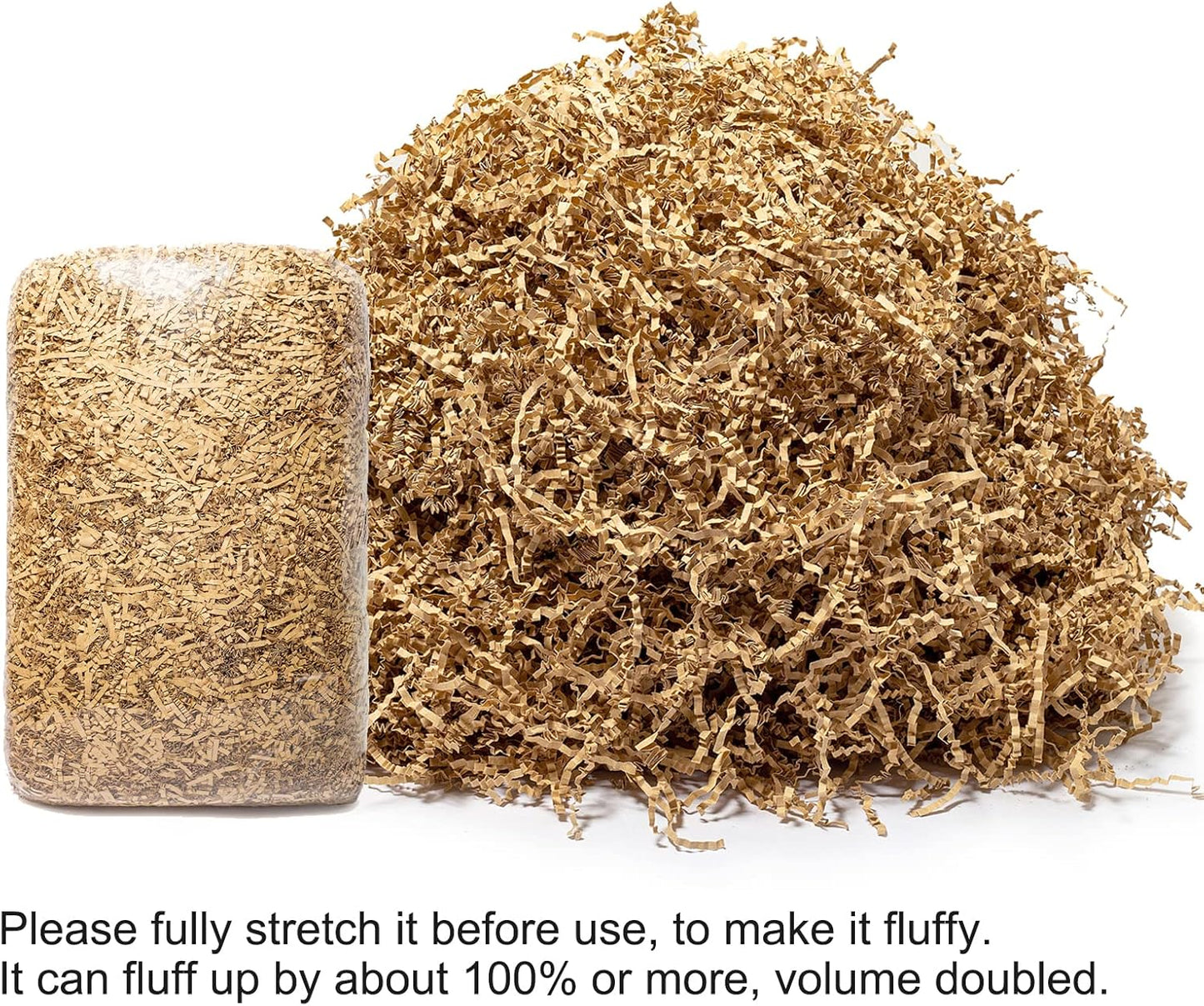 1/2 LB Crinkle Paper Filler 8 oz Brown Shredded Paper for Gift Box | Gift Basket Bag Filler - Grass Cushion Stuffing for Easter, Mother's day, Birthday Gift Wrapping Crinkle Cut Paper Shred