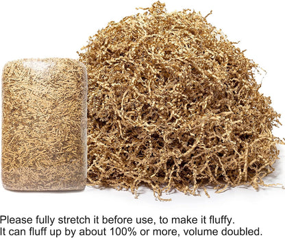 1/2 LB Crinkle Paper Filler 8 oz Brown Shredded Paper for Gift Box | Gift Basket Bag Filler - Grass Cushion Stuffing for Easter, Mother's day, Birthday Gift Wrapping Crinkle Cut Paper Shred
