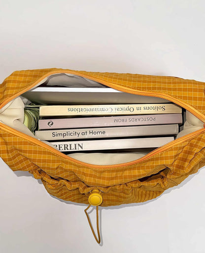 Plaid Crossbody Bags, Slouchy Hobo Crossbody Bag, Cute Messenger Bag, Nylon Crescent Crossbody Purse, Trendy Everyday Purse