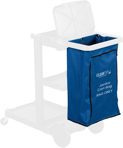 Janitor CART Bag ONLY: Clean Tek Professional 16.93 x 10.63 x 29.53 Inch Janitorial Bag, 1 Heavy-Duty Receptacle - Janitor Cart Sold Separately, Durable, Yellow Plastic Replacement