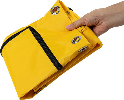 Janitor CART Bag ONLY: Clean Tek Professional 16.93 x 10.63 x 29.53 Inch Janitorial Bag, 1 Heavy-Duty Receptacle - Janitor Cart Sold Separately, Durable, Yellow Plastic Replacement