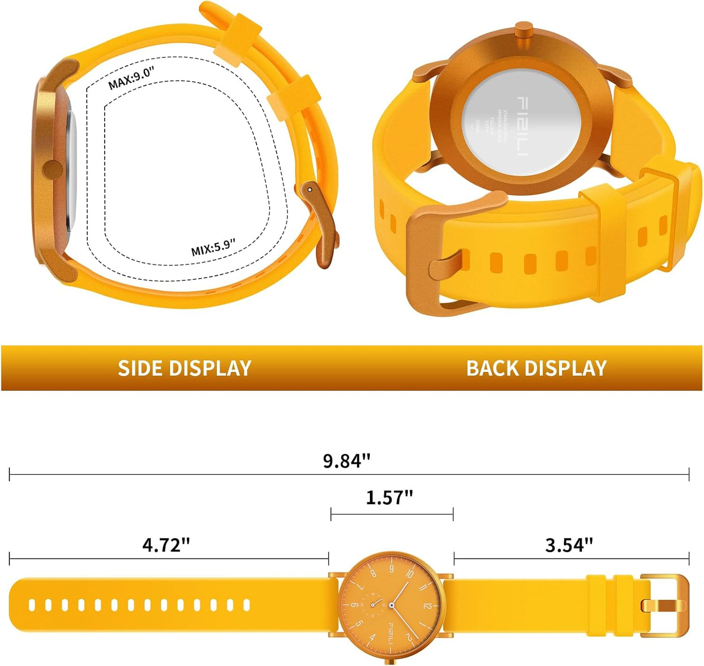 Men's Watch Ultra-Thin Minimalist Waterproof-Fashion Watch for Men or Women with Silicone Band Wrist Watches