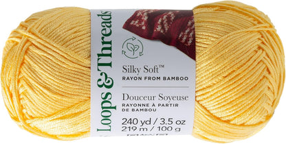 Silky Soft Yarn - Yarn for Knitting, Crochet, Weaving, and Arts & Crafts - Yellow, Bamboo, 3.5 oz