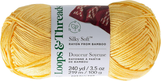 Silky Soft Yarn - Yarn for Knitting, Crochet, Weaving, and Arts & Crafts - Yellow, Bamboo, 3.5 oz