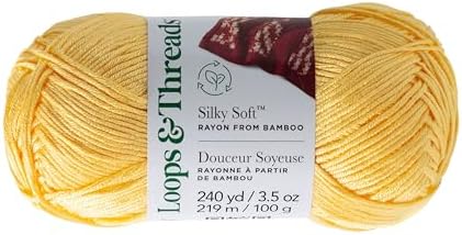 Silky Soft Yarn - Yarn for Knitting, Crochet, Weaving, and Arts & Crafts - Yellow, Bamboo, 3.5 oz