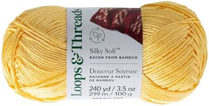 Silky Soft Yarn - Yarn for Knitting, Crochet, Weaving, and Arts & Crafts - Yellow, Bamboo, 3.5 oz
