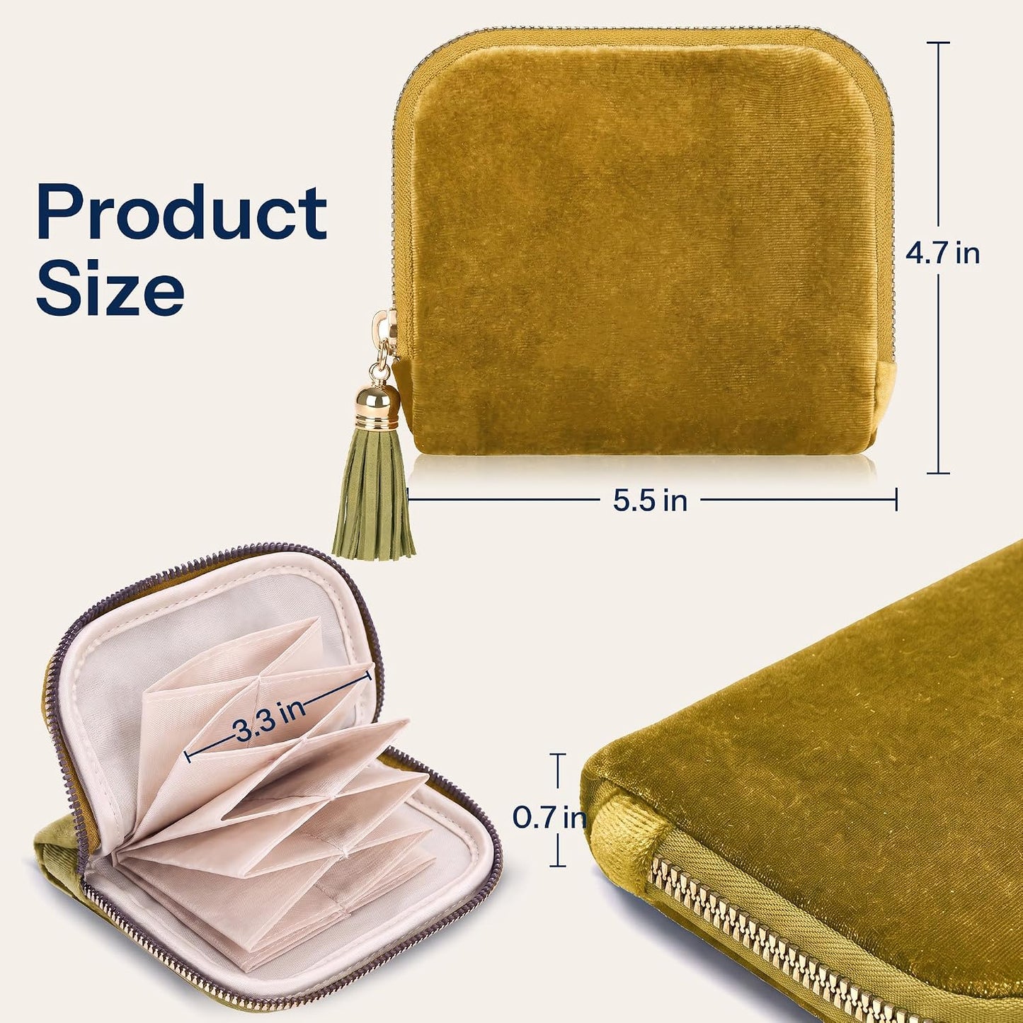 Jewelry Travel Case Small Velvet Zipper Pouch Bag for Earring Rings | Jewelry Organizer Storage Bag for Bracelet Rings, Gifts for Women, Lemon Yellow