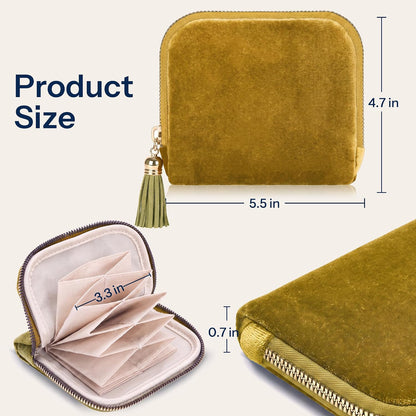 Jewelry Travel Case Small Velvet Zipper Pouch Bag for Earring Rings | Jewelry Organizer Storage Bag for Bracelet Rings, Gifts for Women, Lemon Yellow